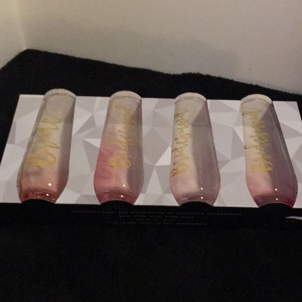 Stemless champagne Bride & Bridesmaid glasses beverage party NIB